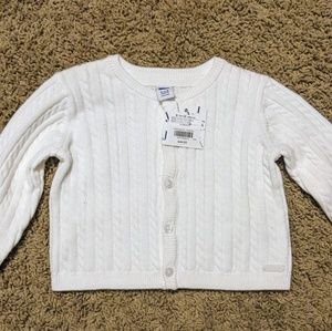 Janie & Jack White Cable Knit Sweater